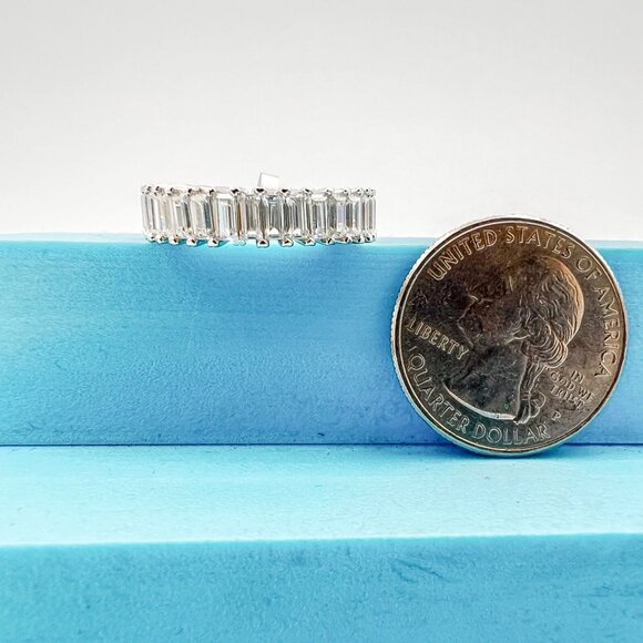 925 Sterling Sliver Moissanite Men Engagement/Wedding Band, 3.4ctw VVS Stones Hi - Picture 6 of 6